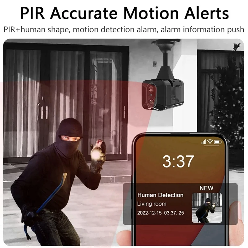 ミニcctv監視カメラ,バッテリー内蔵,モーション検出,屋内セキュリティ,SIMカード,wifi,v380 pro,耐久性