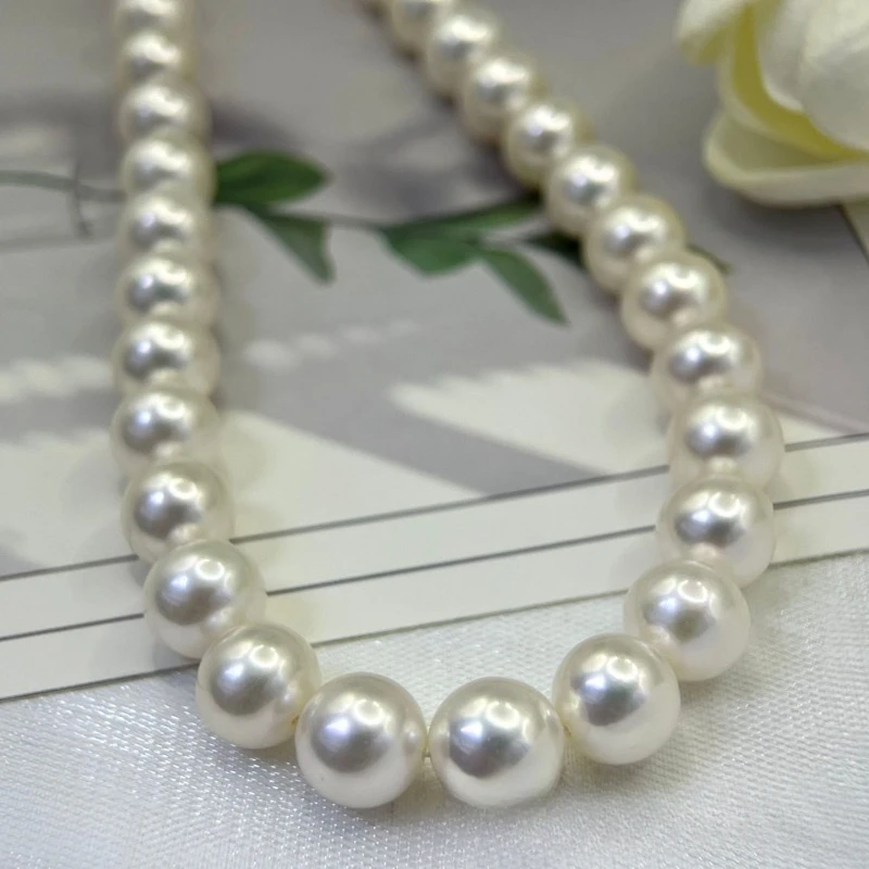 White Natural 9-10mm Sea Pearl Necklace for Women Necklace Beads Jewelry 40cm/45cm/50cm Length Necklace Fashion Jewelry