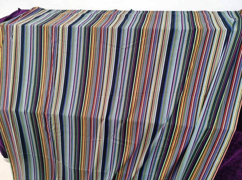 1 Meter X 1,4 Meter Farbiger Streifenstoff Kleid Hemd Pyjama Material Viskose Popeline – Detail 6