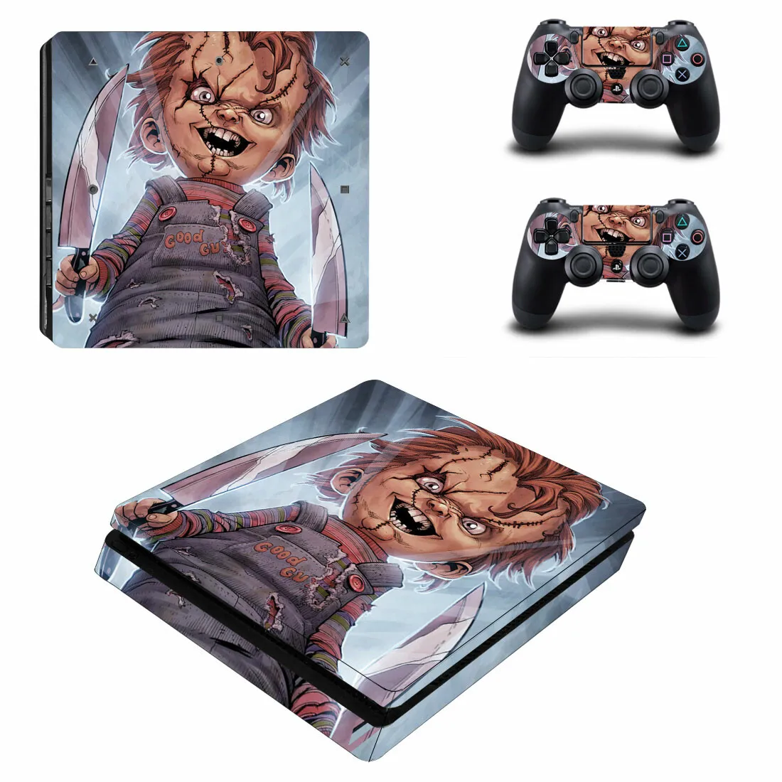 Child's Play Chucky PS4 Slim Skin Sticker Decal Cover Protector For Console and Controller Skins Vinyl