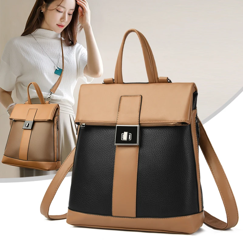 

Новая женская большая сумка, большая вместительная мягкая кожаная сумка на плечо, повседневная сумка в стиле ретро, рюкзак для поездок на работу, сумки, дорожная сумка