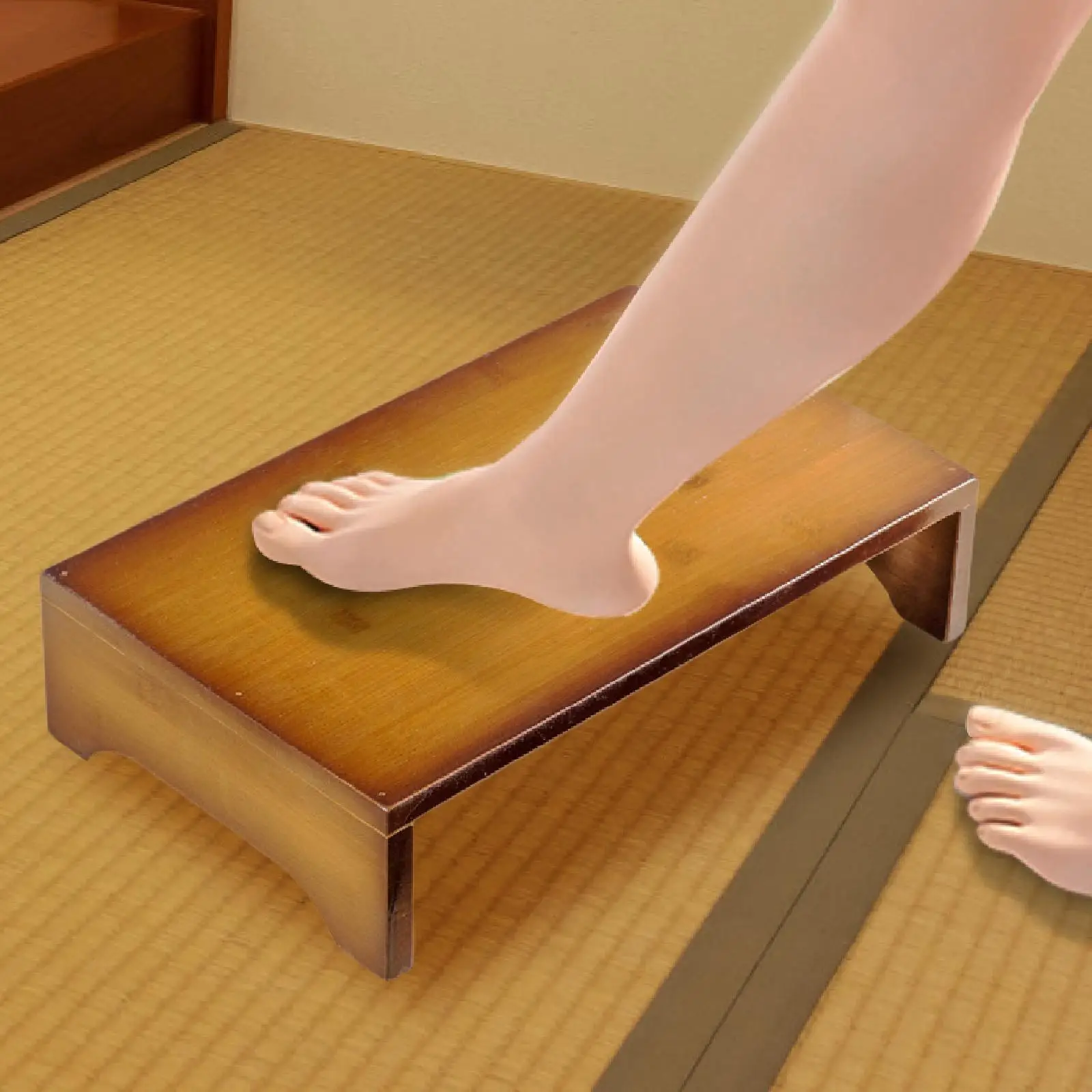 

Wood Low Stool Versatile Furniture Elegant Comfortable Portable Rectangle Step Stool for Bathroom Couch Bedroom Household Desk