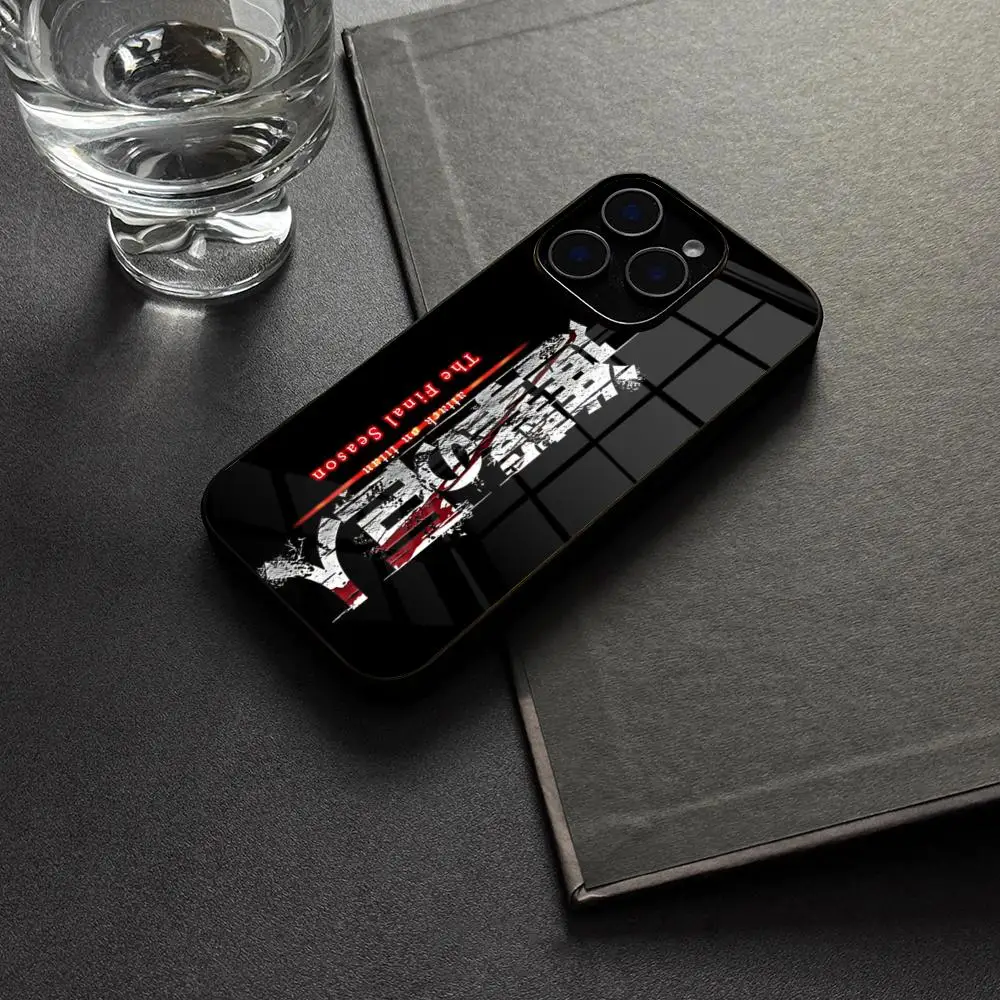 Anime Attack On T-Titan Phone Case Tempered Glass For IPhone 17 16 13 14 12 15 11 Pro Max Plus Mini X XR Coque