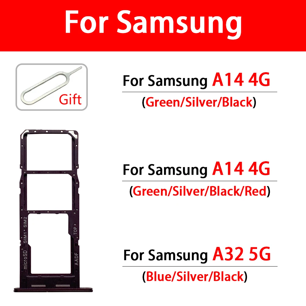 サムスン、スロットホルダー、アダプター引き出し、SIMチップ、マイクロSD、a14、4g、5g、a145、a146、a32、a326、新しい用のSIMカードトレイ