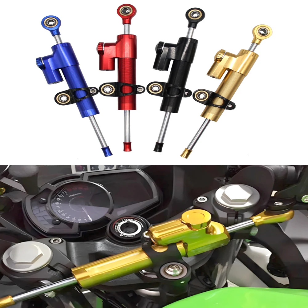 

Motorcycle Adjustable Damper Universal Adjustable Damper CNC Aluminium Alloy 256MM Steering Stabilizer For Kawasaki For Yamaha