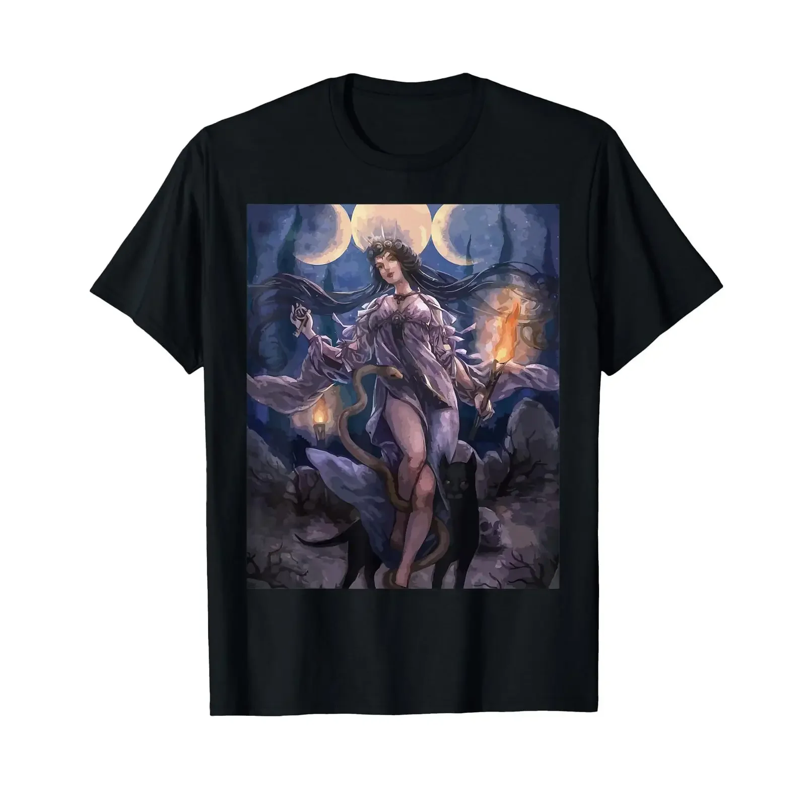 The Goddess Hecate Tarot Card Triple Wiccan Pagan Moon Witch T Shirt vintage Washed Slightly Stylish Comfortable