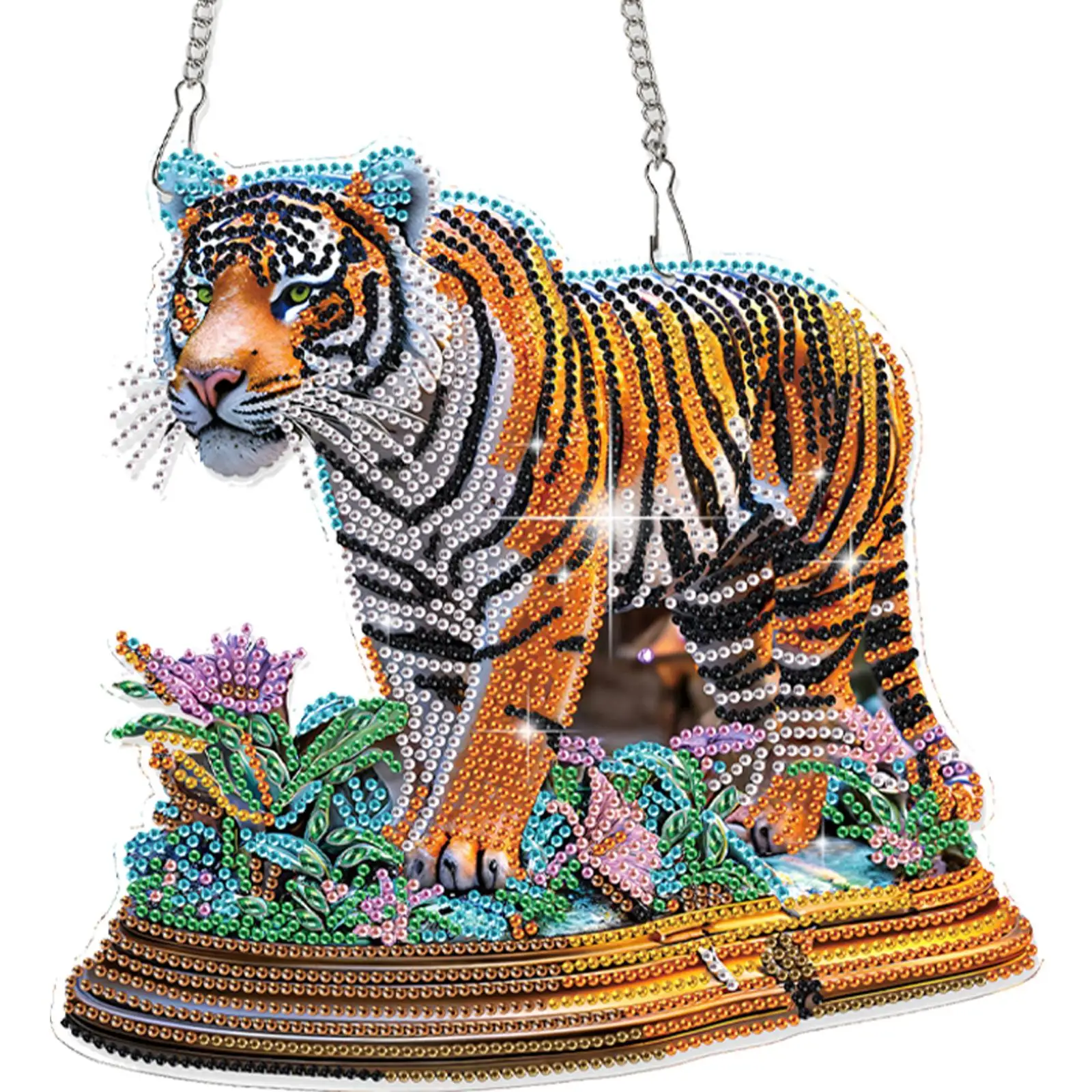 

2D Flat DIY Tiger Diamond Art Pendant Diamond Painting Set Home Decoration Craft