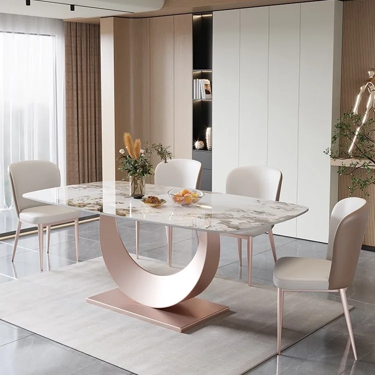 

Dining table rock slab simple small apartment dining table household dining table