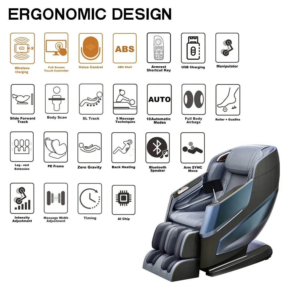 Latest full body massage chair 2023 massage chair 4D zero gravity luxury with stretch