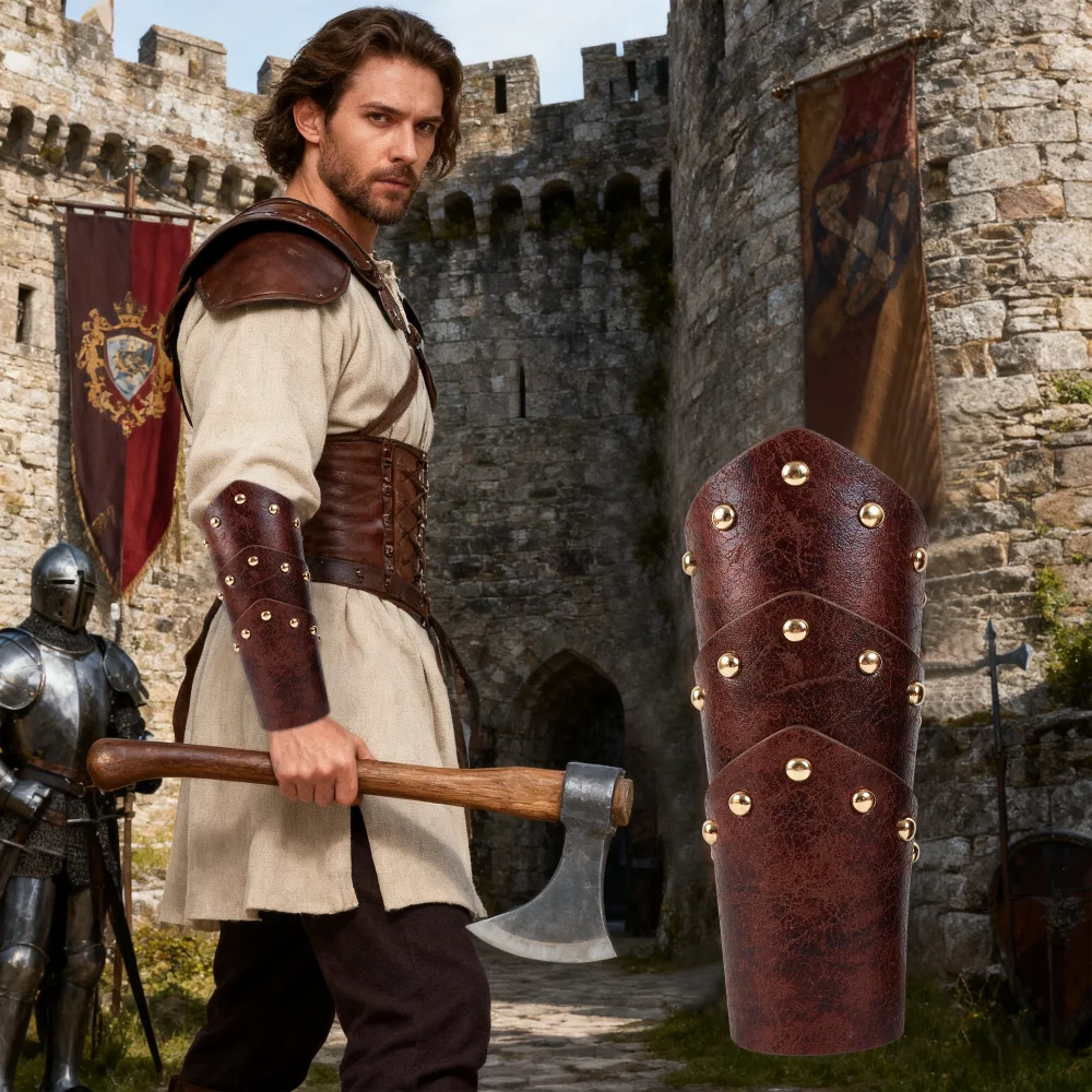 

Браслеты iking из искусственной кожи, регулируемые нарукавники из искусственной кожи для ролевых игр, ЛАРП и аксессуары для костюмов эпохи Возрождения