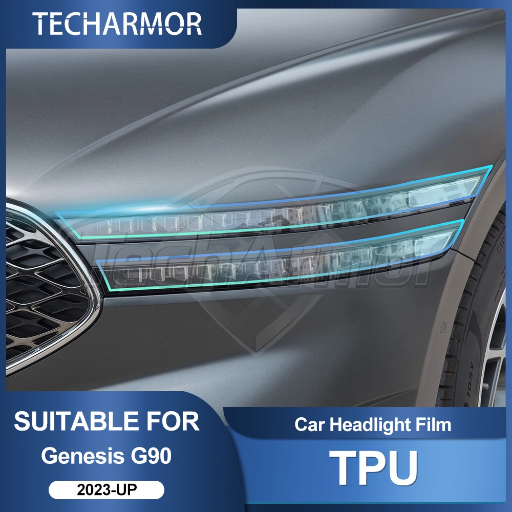 TPU-Autoscheinwerfer-Schutzfolie für Genesis G90 2023 2024 2025 2026 – Transport- und Rauchschutz, kratzfest, Auto-Exterieur-Zubehör