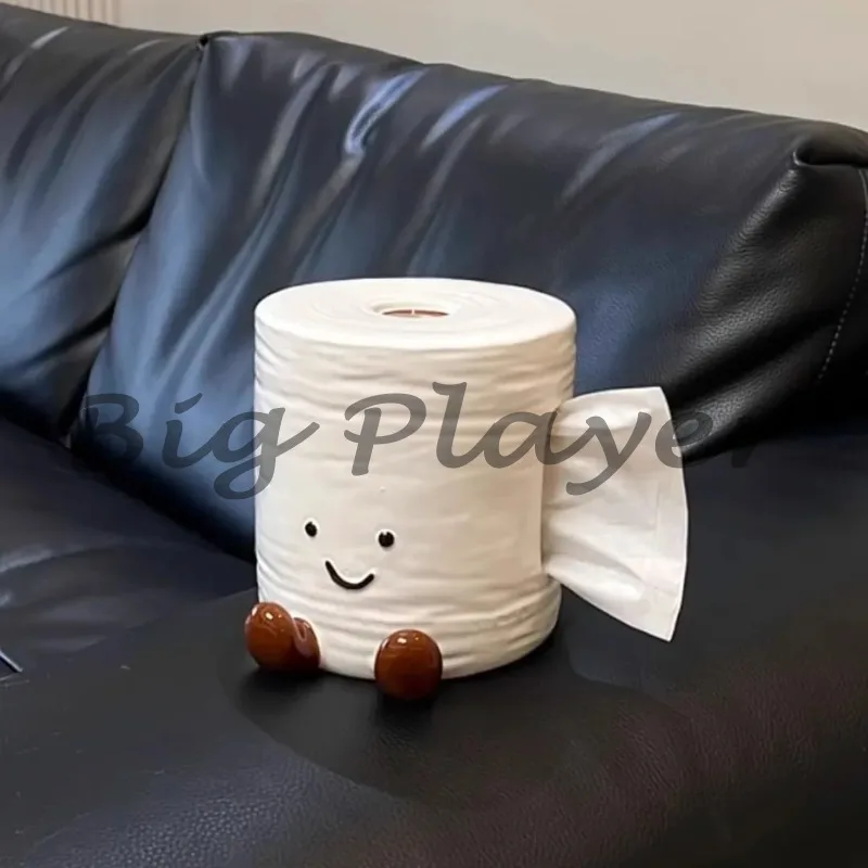 

Toilet Paper Doll Creative Ceramic Tissue Box Paper Storage High Value Bathroom Living Room Decorative Desktop Ornament
