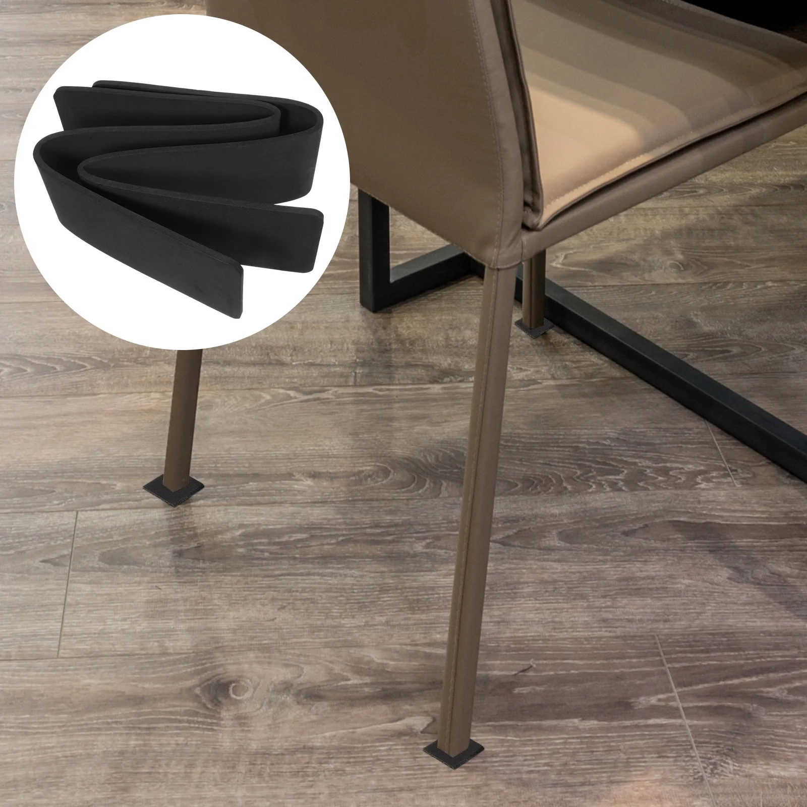 

2pcs Anti slip Rubber Chair Floor Protectors 76.2x11.4cm Thickened Durable Furniture Leg Pads Hardwood Tile Suitable Non skid
