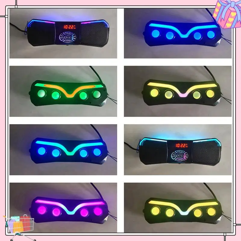

A77T-Motorcycle Audio Speaker Water Resistant Colorful Lights Waterproof Bluetooth MP3 FM Support USB Card AUX Audio Player