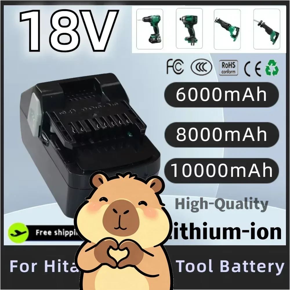 18V 6000mAh/8000mAh/10000mAh Li-Ion High-capacity Replacement Battery For HITACHI BSL1820 BSL1840 BSL1850 BSL1860B BSL1830B