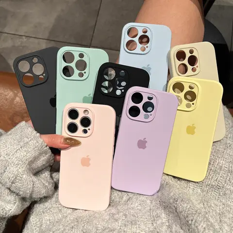 오리지널 액체 실리콘 폰 케이스 아이폰 13 16 15 12 14 프로 맥스 케이스 아이폰 14 15 13 12 16 플러스 보호 커버
