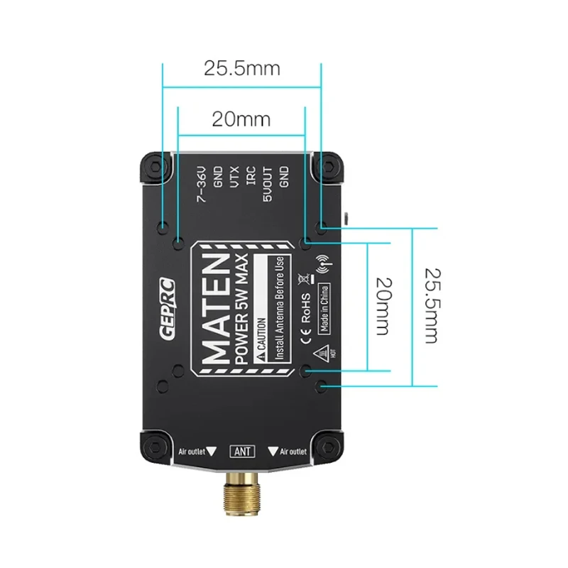 GEPRC MATEN 1.2G 5W VTX PRO/3.3G 3W VTX PRO Long Range Flight IRC Tramp VTX Control Protocol DIY RC FPV Freestyle Parts