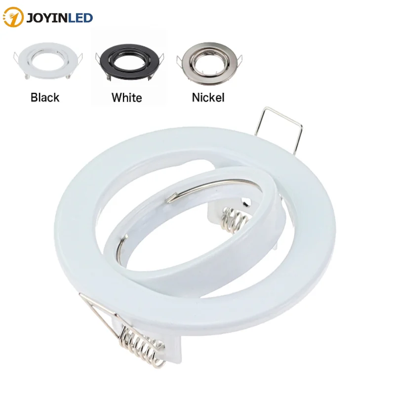 

10pcs/lot 3Types Metal Round Adjustable LED Recessed Ceiling Light Frame for GU10 MR16 Bulb Fitting Mounted Spotlights Fixture