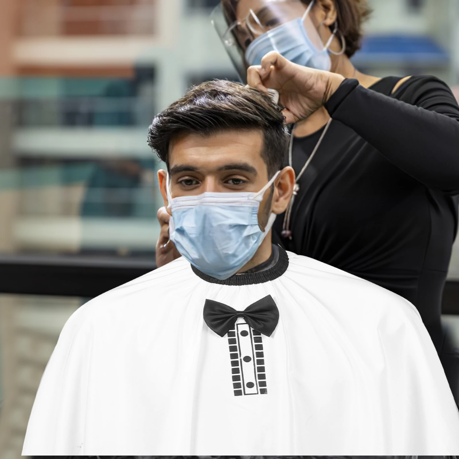 

Waterproof Salon Barber Cape Professional Hair Cutting Unisex Adults Styling Gown Non Sticky Fabric Hairdressing Shawl Men Women