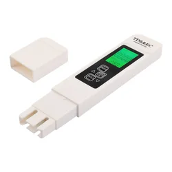 1PC White Digital Water Quality Tester Meter Range 0 9999 Multifunctional Water Purity Temperature Meter EC Tester with Battery