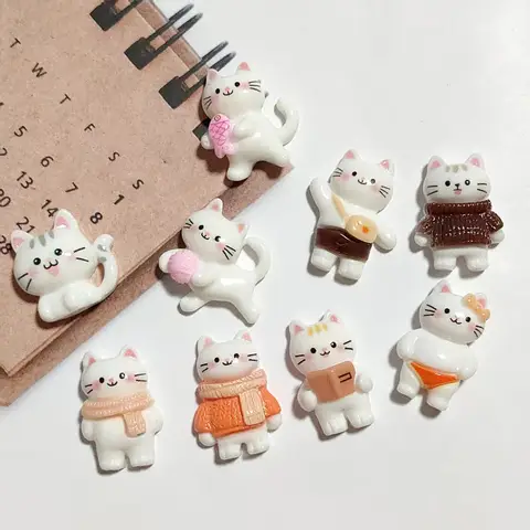 Kawaii Cartoon Animal kitten Resin Flatback Cabochon DIY Scrapbooking Crafts Making Headgear Accessories