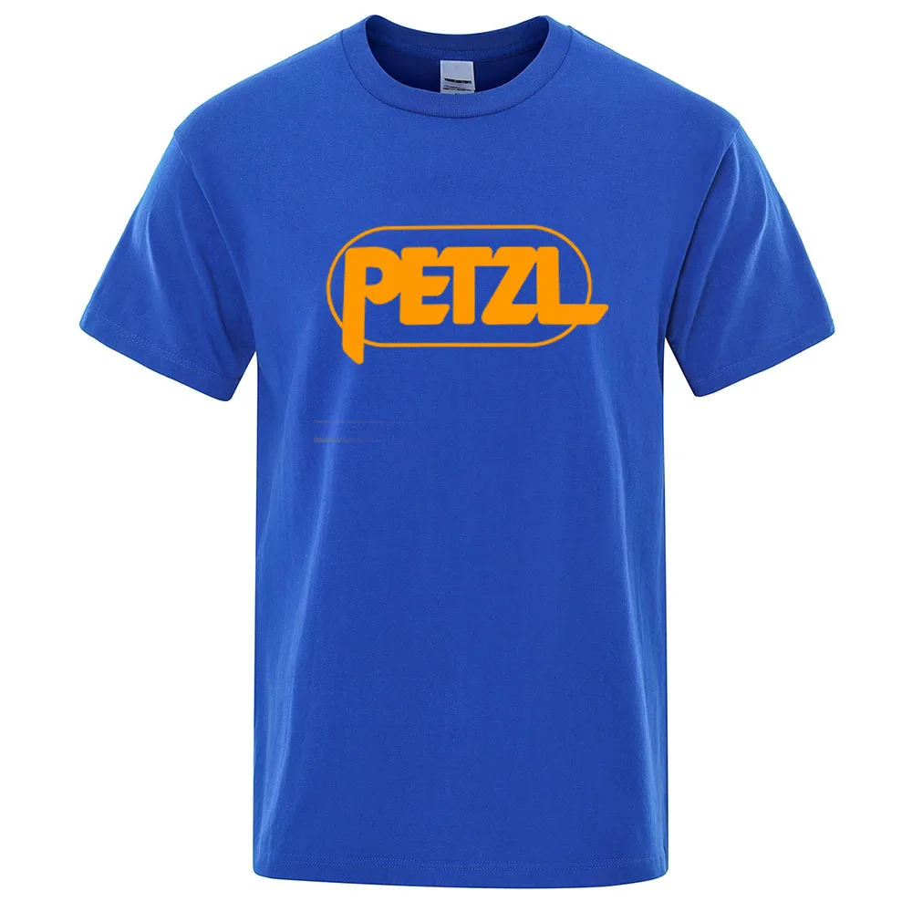 Camiseta de cuello redondo transpirable Popular y versátil de alta calidad con estampado de logotipo de escalada en pared PETZL Life para hombre de verano 2025