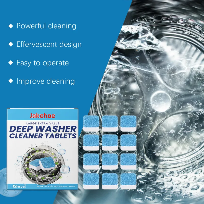 

Effervescent Washing Machine Tablets Roller Drum Cleaning Dirt Odor Removal Fragrance Maintenance