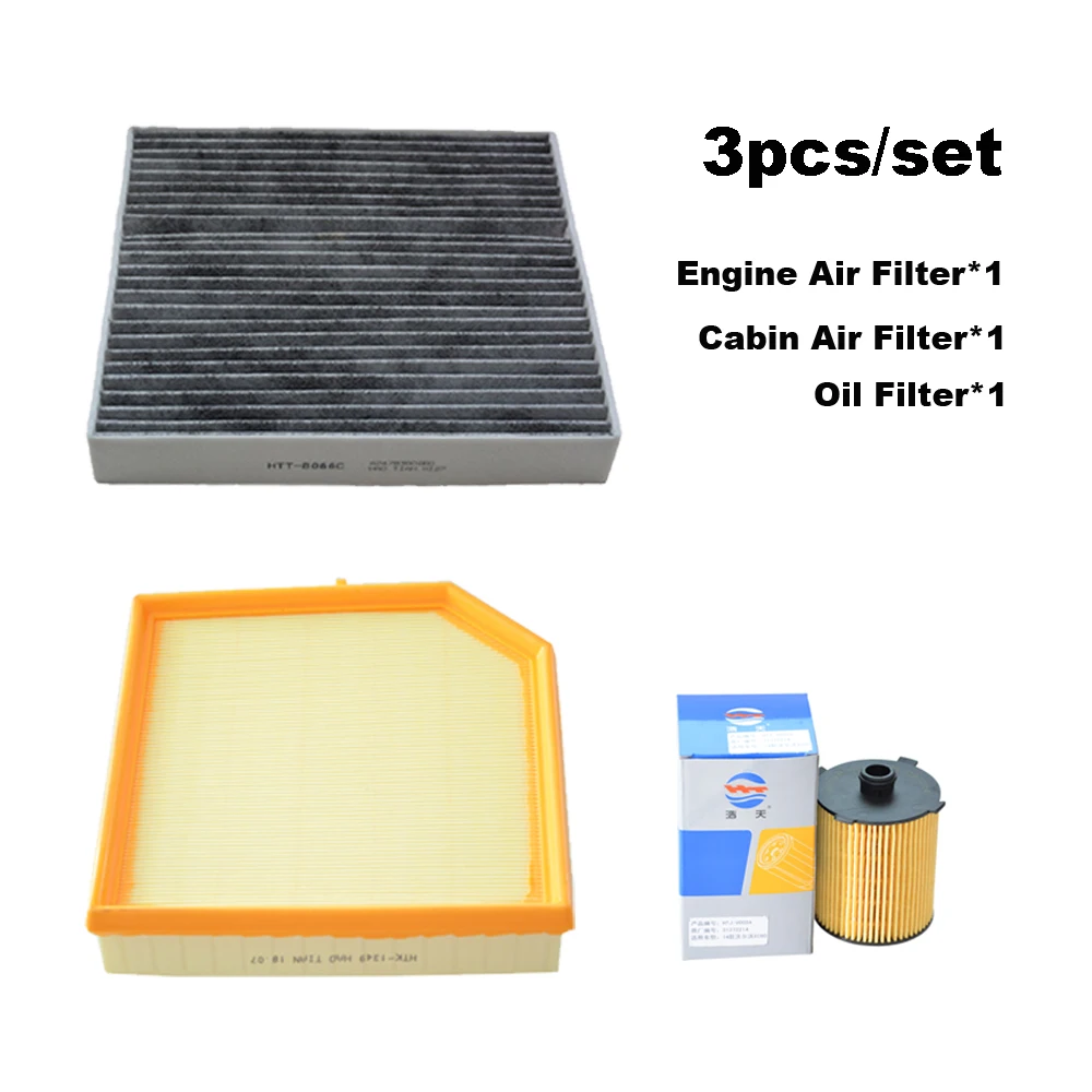 3pcs/Set Engine Air Oil Filter Kit For GEELY Tugella 2.0T 2019-2023 XINGYUE JLH-4G20TDB FY11 Flow Cleaner Auto Replacement Parts