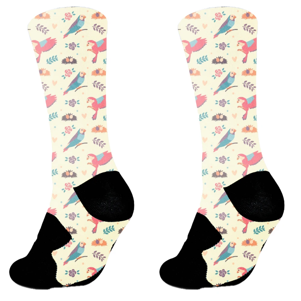 Art Men Women's Socks Print Funny Cartoon Animal Hedgehog Cat Butterfly Bee Fashion Colorful Harajuku Trendy Men Socks