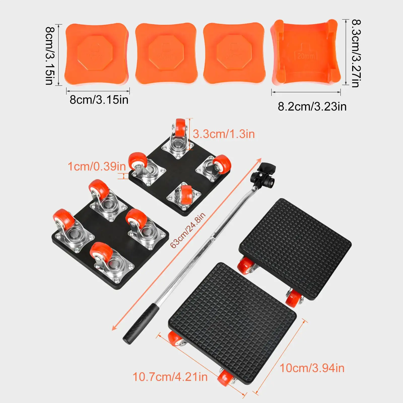 Déménageurs de meubles avec roues, rouleaux mobiles de 1100 lb pour la maison, ensemble de déménageurs de meubles rotatifs à 360 degrés pour canapé, matelas, armoire de Piano