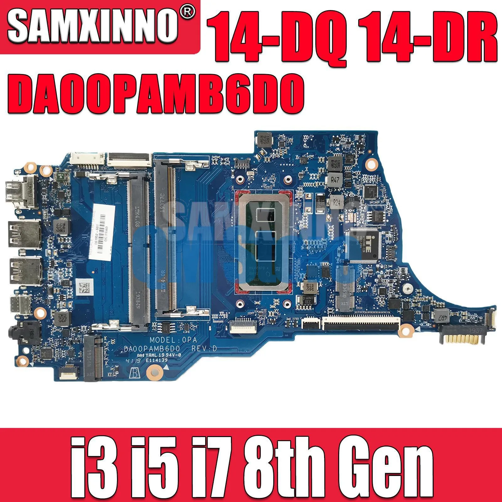 

Материнская плата SAMXINNO DA00PAMB6D0 для ноутбука HP 14S-DP 14-DQ 14-dr TPN-Q221, материнская плата для ноутбука с 4417U 5405U i3 i5 i7 CPU L61952-601