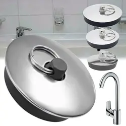 1Pcs Stainless Steel Bath Plug Kitchen Bathroom Accessory Rubber Drain Stopper Water Easy to Use Bath Tub Caps