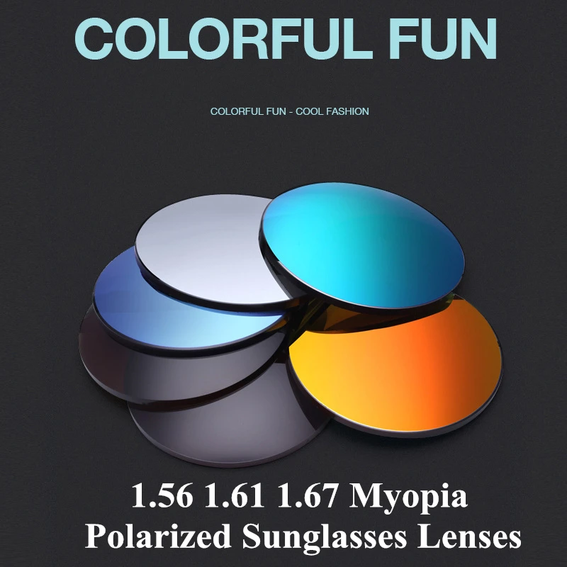 1.56 1.61 1.67 Index Myopia Prescription Sunglasses Lens CR-39 Resin Optical Aspheric UV400 Glasses Lenses for 2PCS