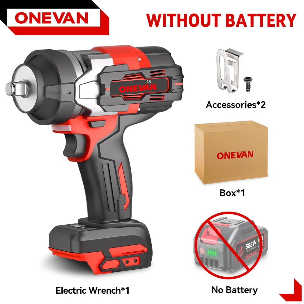 ONEVAN 8000 RPM 2800N.M Borstelloze Elektrische Slagmoersleutel Draadloze Auto Reparatie Schroevendraaier Boor Power Tool Voor Makita Batterij Pin