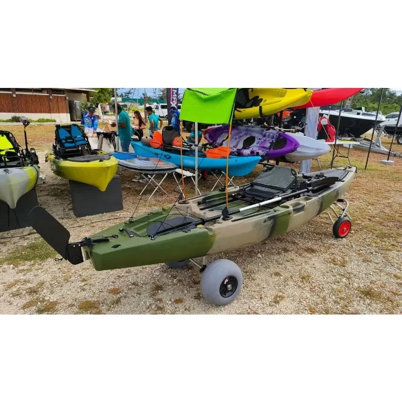 11.8ft Dual Pedal Drive Single Electric Motor Fishing Kayak Sit-On-Top Pedal Drive HDPE Plastic 1seat Seat view 3
