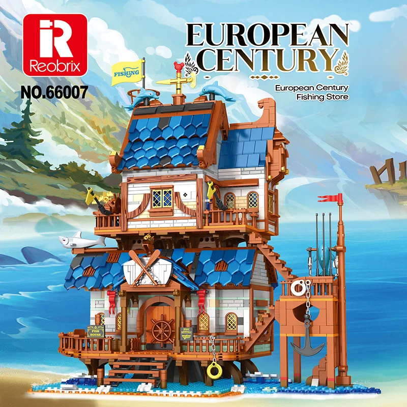 

2450pcs Fisherman's Wharf Building Blocks Creative Seaside Street View MOC Model Bricks Toys Desktop Decoration Gift Toy For Kid