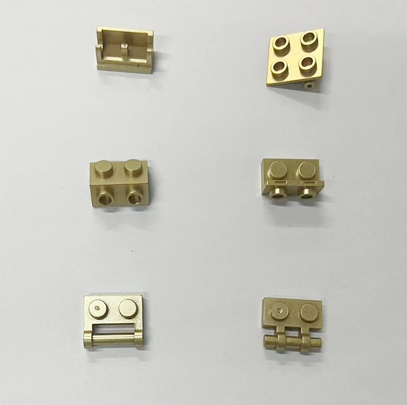 *Metallic Gold Bracket*  10 pcs DIY enlighten block brick part No.  Compatible With Other Assembles Particles