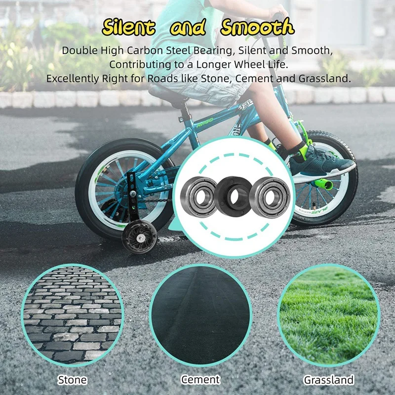 Bike Training Wheels For Kids Bicycle Adjustable Stabiliser, Suitable For 12 14 16 18 20 Inch Children's Bike