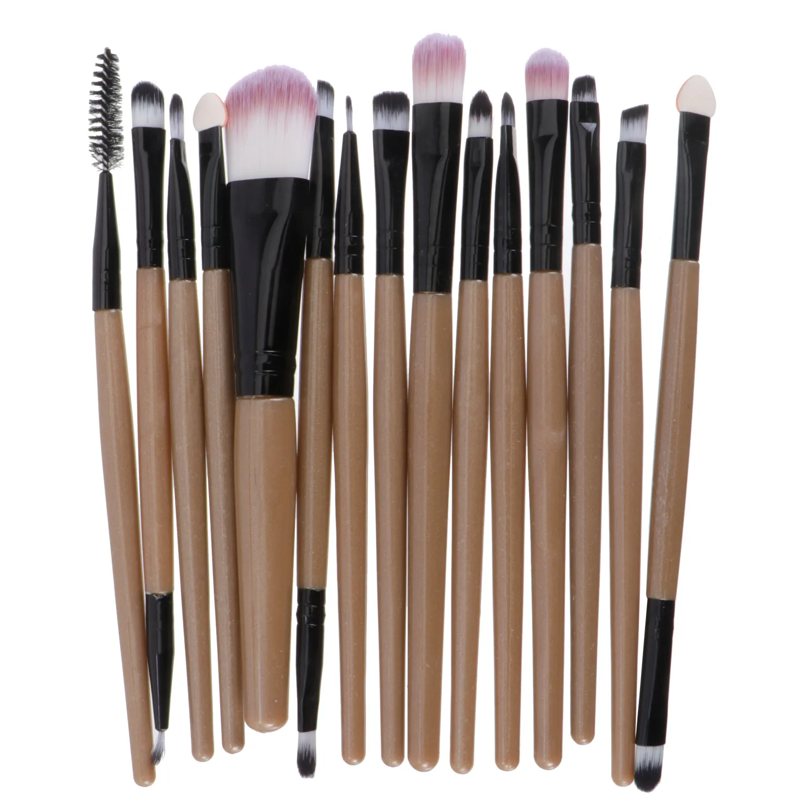 

Наборы кистей для макияжа, 15 шт., косметические портативные золотые для женщин, профессиональная пудра