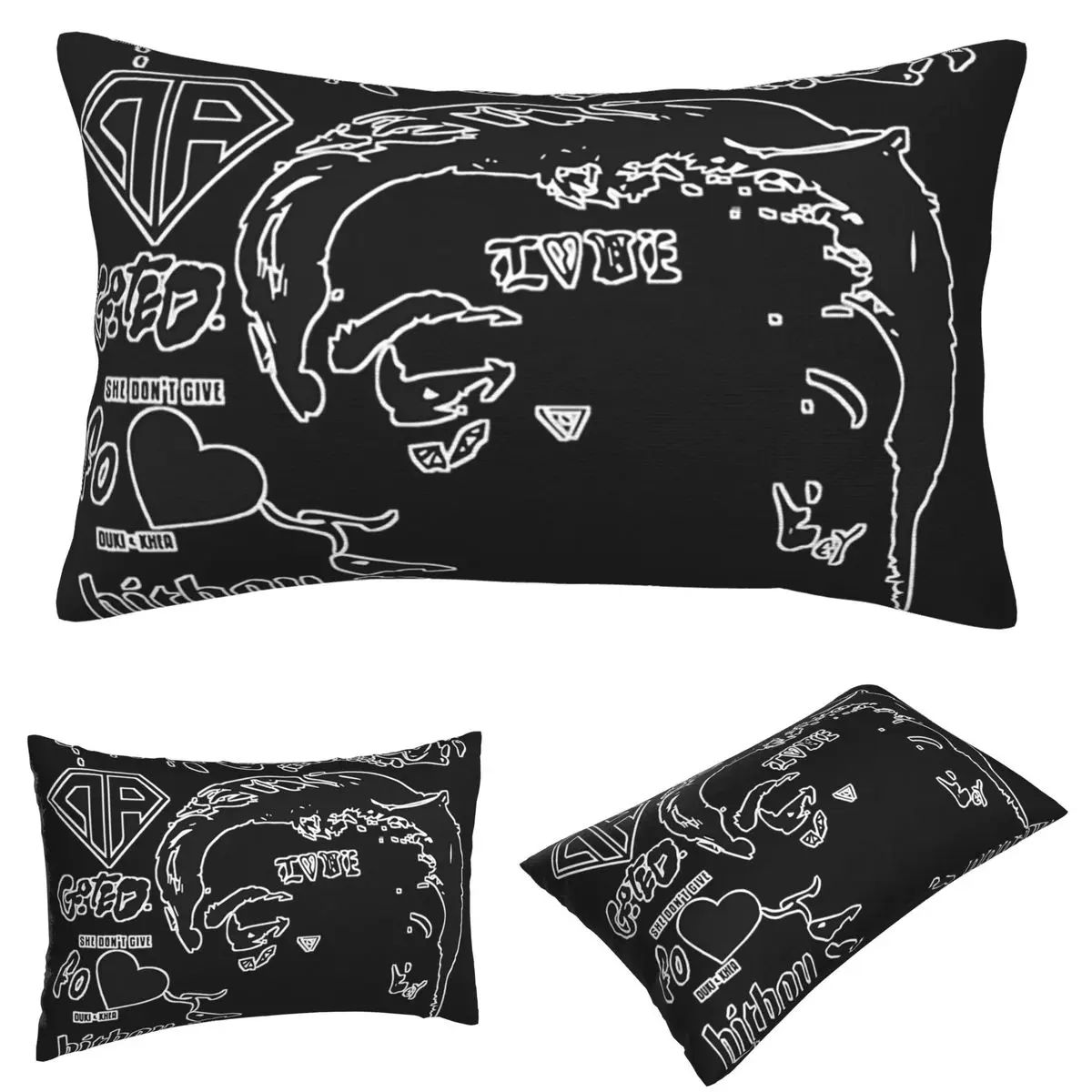 Duki Hip Hop funda de almohada rectangular funda de cojín decoración dormitorio cama hogar comodidad almohada