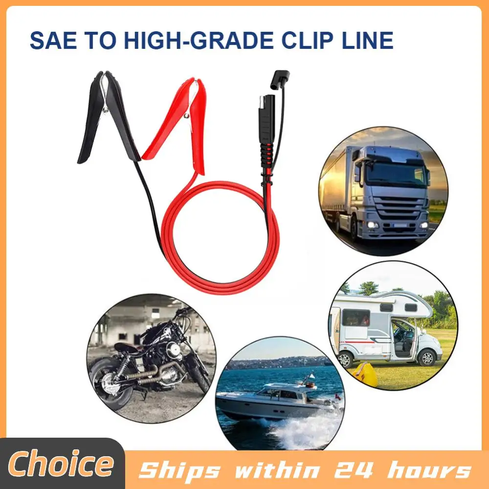 Battery Alligator Clip to Sae Connector Extension Cable 16AWG Sae 2 Pin Quick Disconnect to Alligator Clamps Connectors Cord