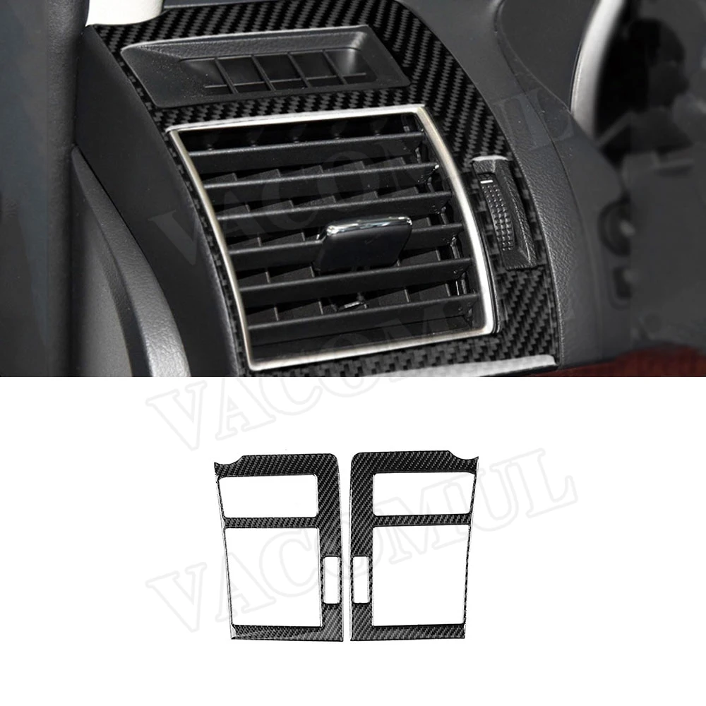 

Carbon Fiber Interior Trim Dashboard Side AC Outlet Vent Moulding Trim Frame Stickers For Toyota Land Cruiser Prado 2010-2018