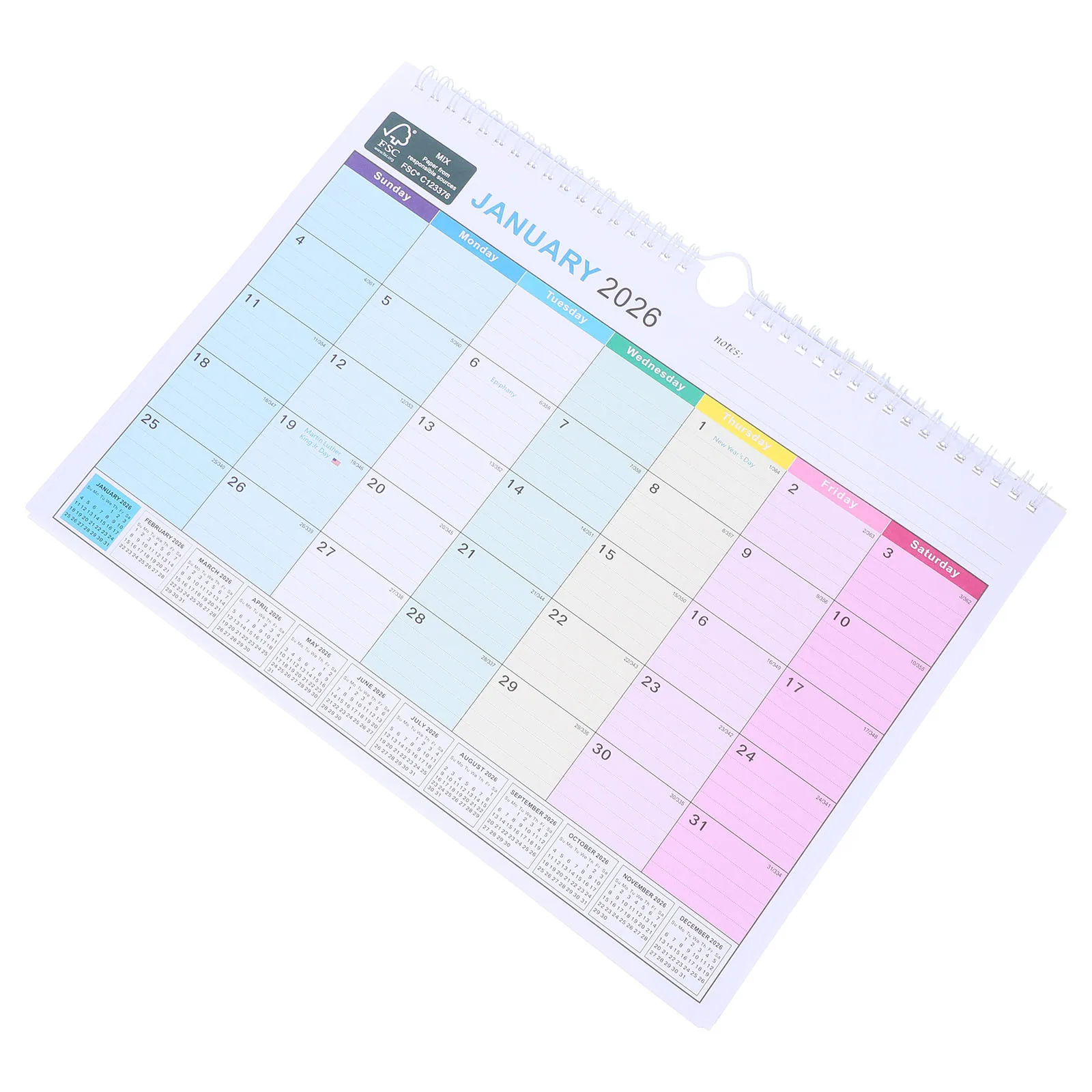 

Hanging Wall Calendar 2026-2027 Spiral Bound Jan 2026 to Jun 2027 18 Months Planner Daily Schedule Holidays Office Family