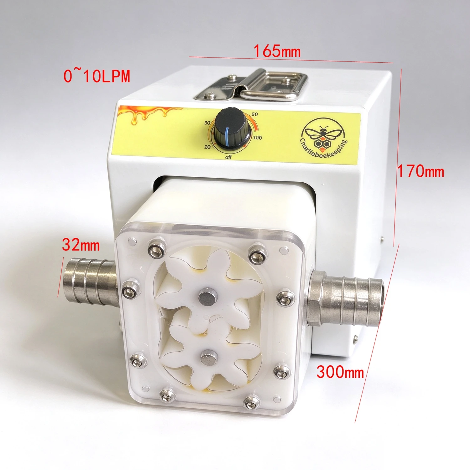 Self-Priming Viscous Liquid Transfer Pump 10L/Min Honey Pump for Beekeeping Honey Syrup Jam Tahini, 32mm Inlet Outlet 3M Hose