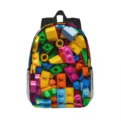 Lego Texture Backpacks Boys Girls Bookbag Casual Children School Bags Laptop Rucksack Shoulder Bag Large Capacity