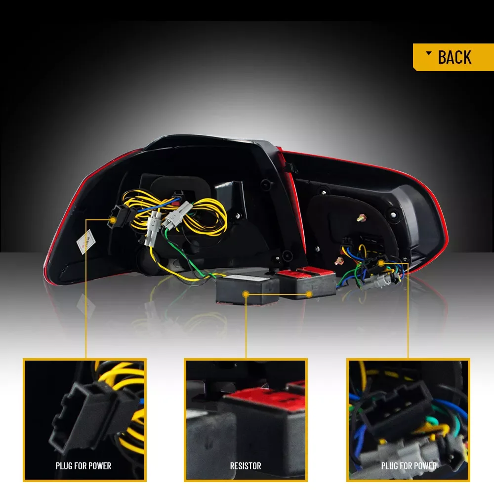 Para tylne światło samochodowe do VW golf6 mk6 R20 2008-2013 dynamiczny kierunkowskaz hamulec cofania przeciwmgielne DRL tylne światła tylne LED — zdjęcie 3