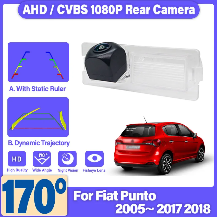 CCD HD 1280X720P 170° Fisheye Rear View Camera For Fiat Punto 2005~2015 2016 2017 2018 Car Vehicle Parking Accessories