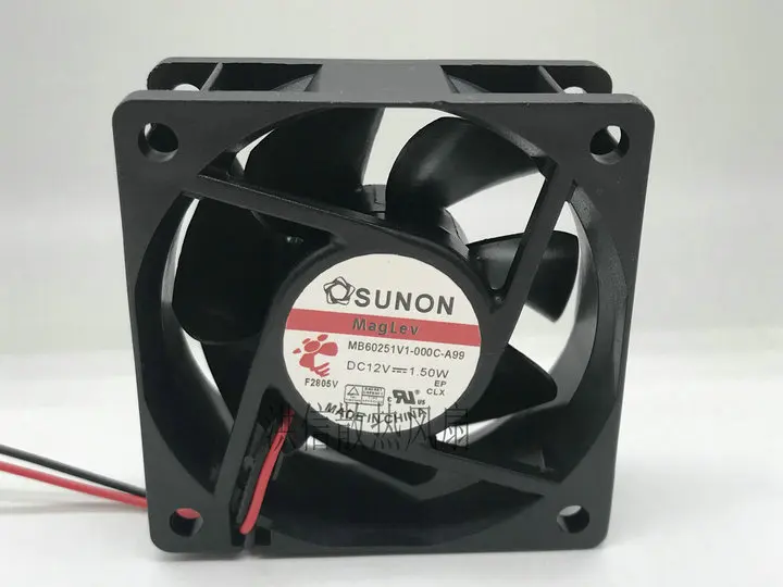 

SUNON MB60251V1-000C-A99 DC 12V 1.50W 60x60x25mm 2-Wire Server Cooling Fan