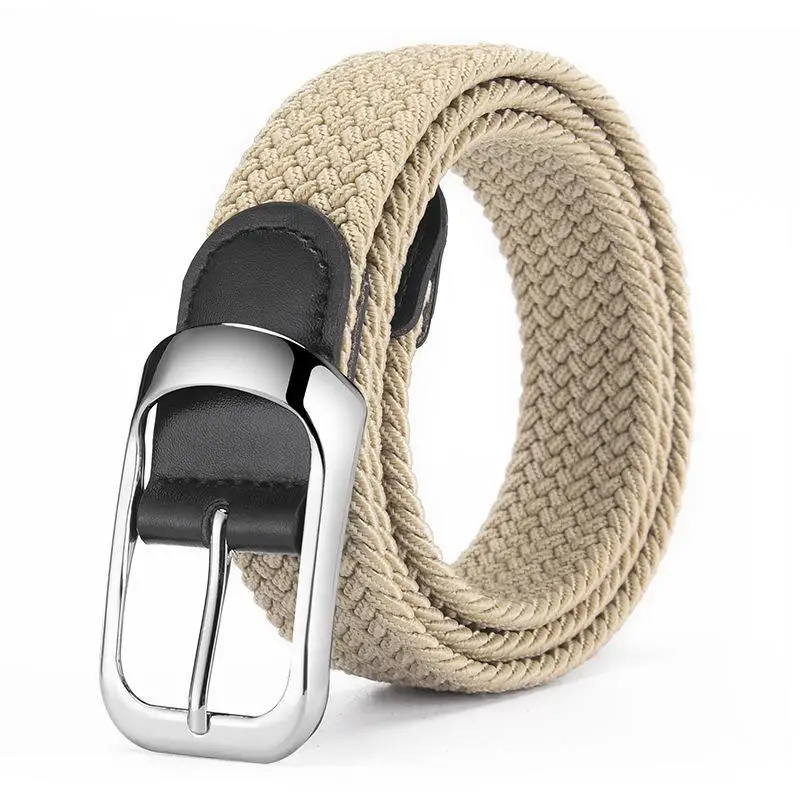 High Quality Men's Belt Fashionable Business Breathable Knitted Belt Paired With Jeans Belt For Men