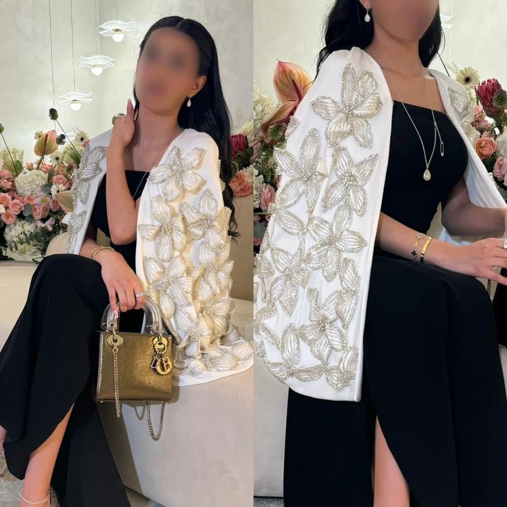 Jersey Sequined Flower Beading Ruched Celebrity A-line Square Neck Bespoke Occasion Gown Midi Dresses